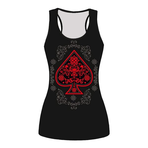 Cool Skull Flower Plus Size Tank Tops Women Vests Workout Shirt Soft Summer Sport Yoga Sleeveless Shirts - Shop Trendy Women's Fashion | TeeYours