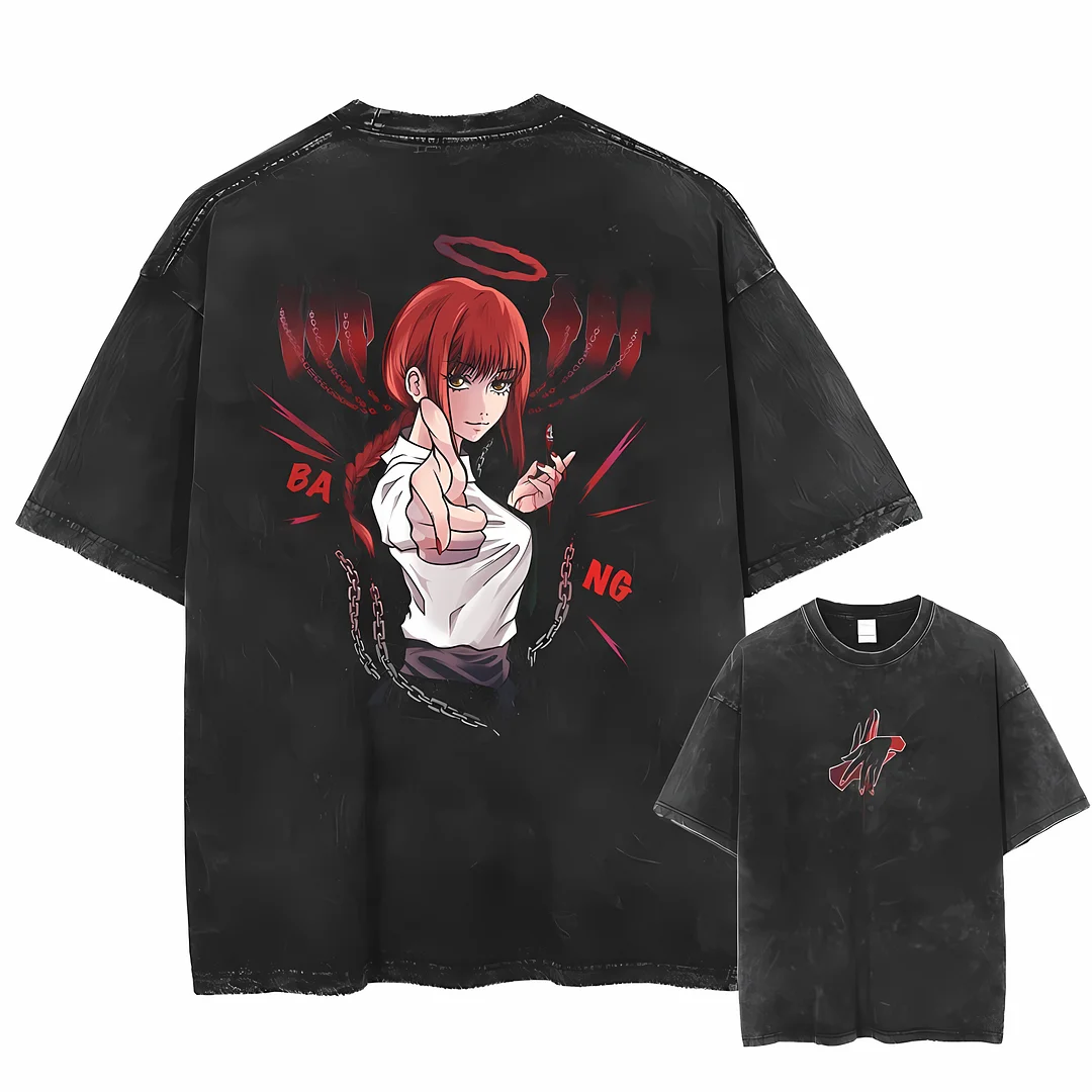 Makima Vintage Printed Unisex Washed T-Shirt