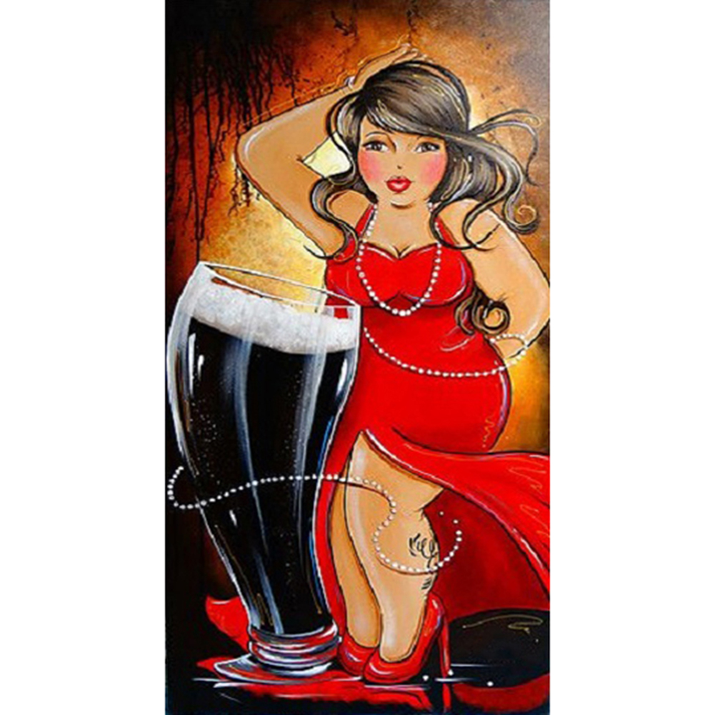 

30*60CM - Round Drill Diamond Painting - Fat Lady (Big Size), 501 Original