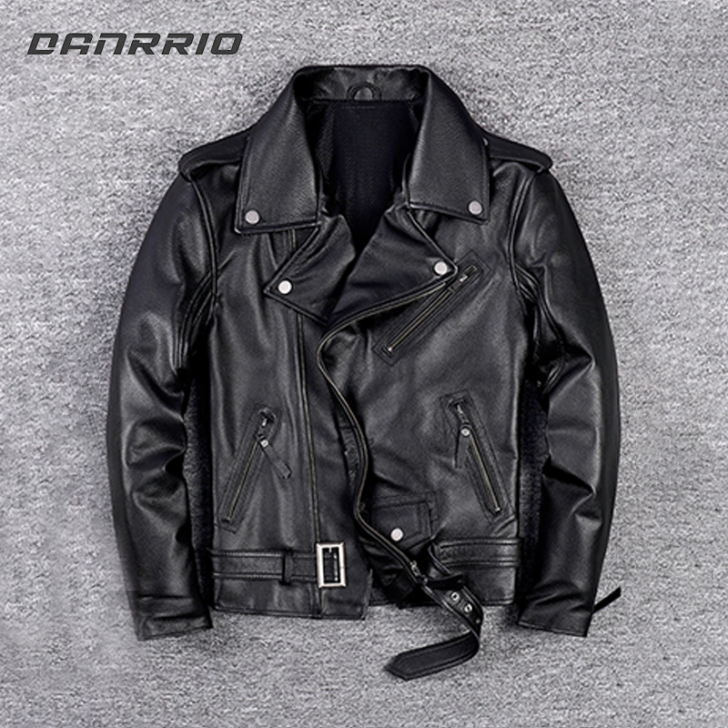J2001 Men's Casual Cowhide Motorcycle Leather Jacket DANRRIO.COM DANRRIO