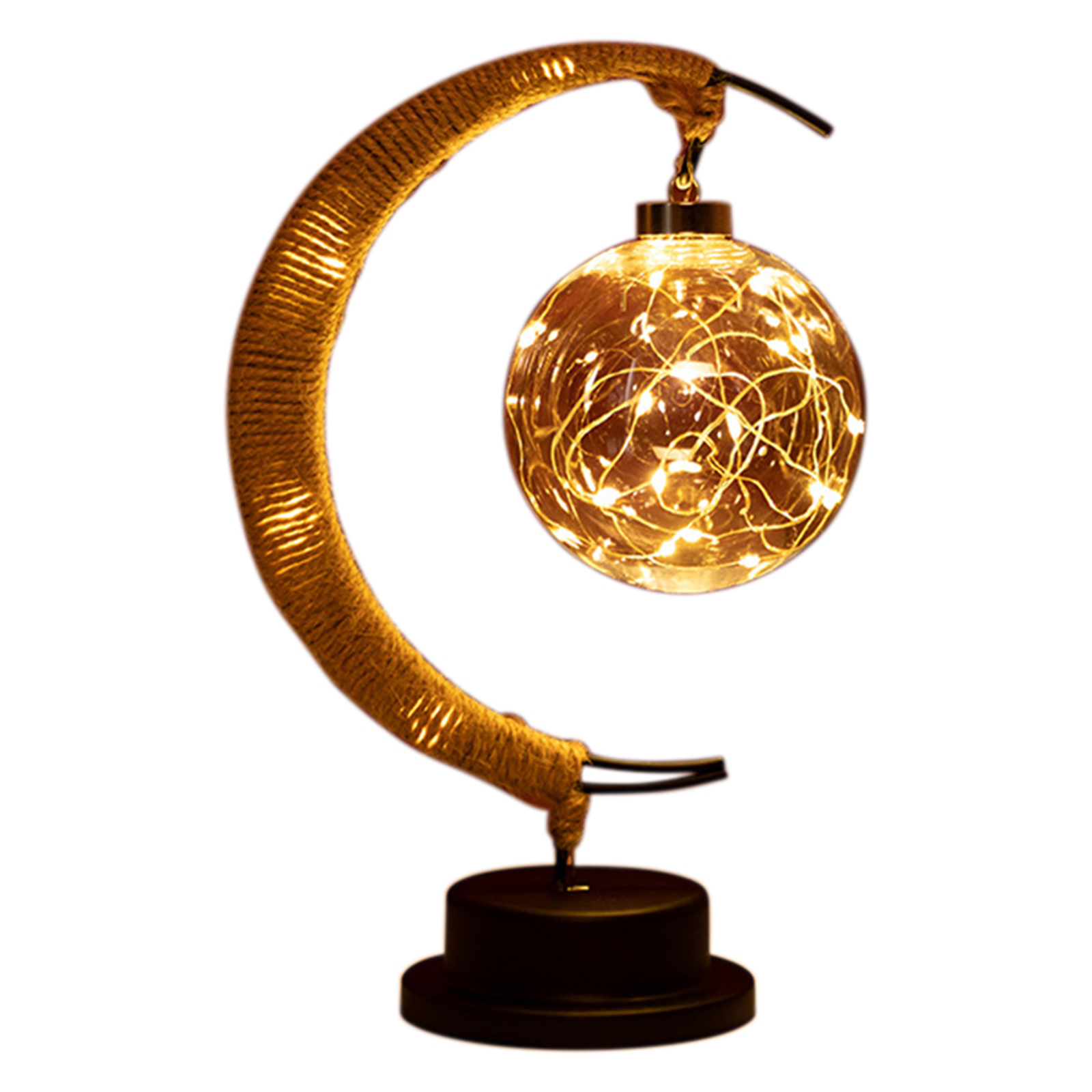 

LED Moon Sepak Takraw Handmade Hemp Rope Wrought Iron -Night Light, 501 Original