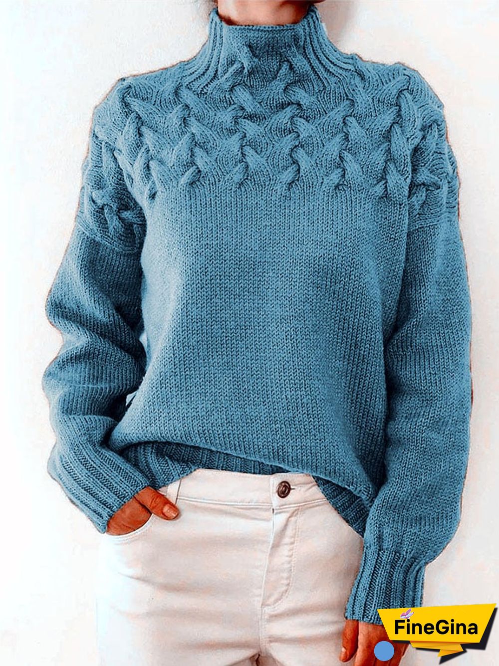 Casual Turtleneck Long Sleeve Sweater