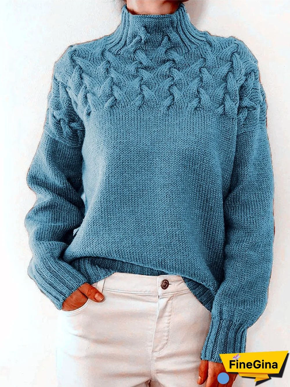 Casual Turtleneck Long Sleeve Sweater