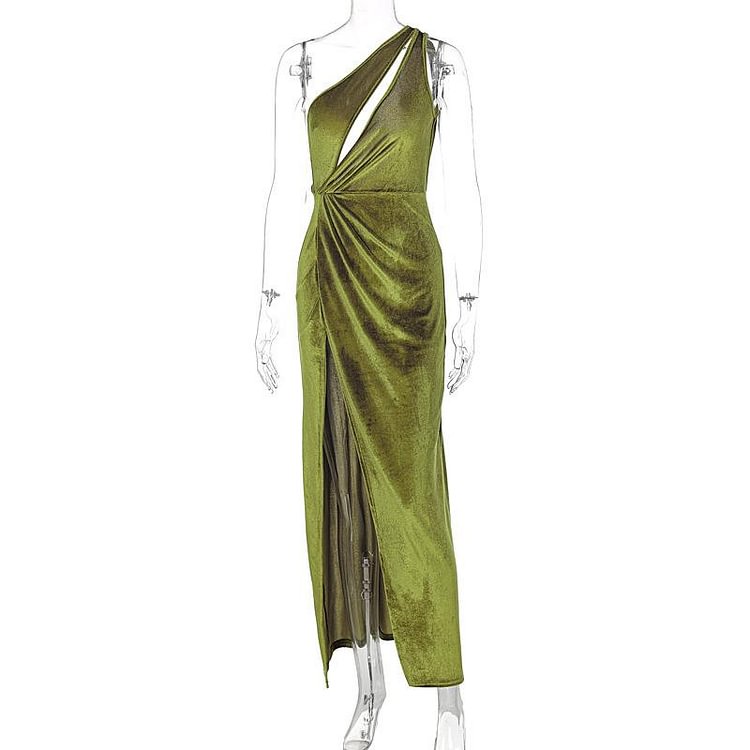 Promsstyle Sexy casual single shoulder slit dress Prom Dress 2023