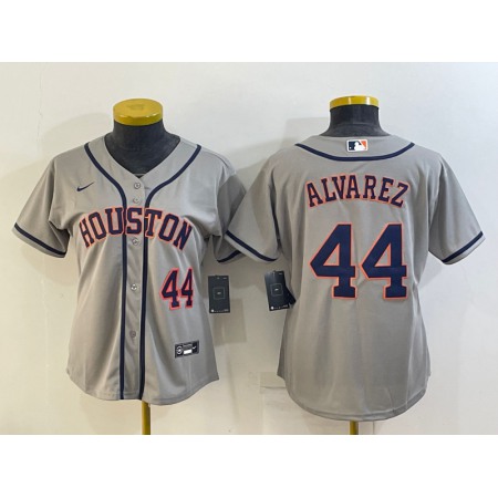 Women's Houston Astros #44 Yordan Alvarez Gray Cool Base Stitched Baseball Jersey(Run Small) TXA4