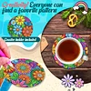 8pcs Cartoon DIY Diamond Painting Wooden Coasters Art Kits with Holder (Pattern)