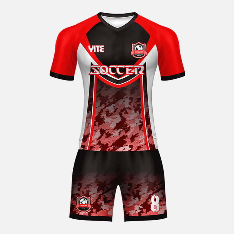 YITE | YTZQ048-Black  And Red Soccer Uniforms