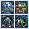 4pcs Diamond Painting -DIY Round Drill Stained Glass Animal