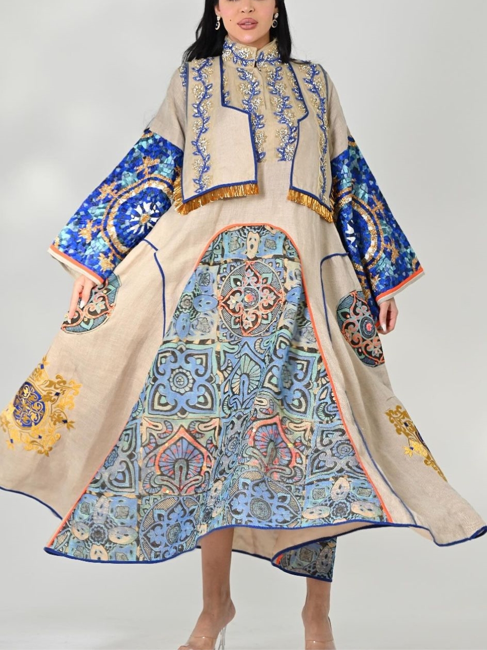 Loose Dress Suit with Retro and Elegant Design Pattern | Oxredo Shop Ramadan Sale