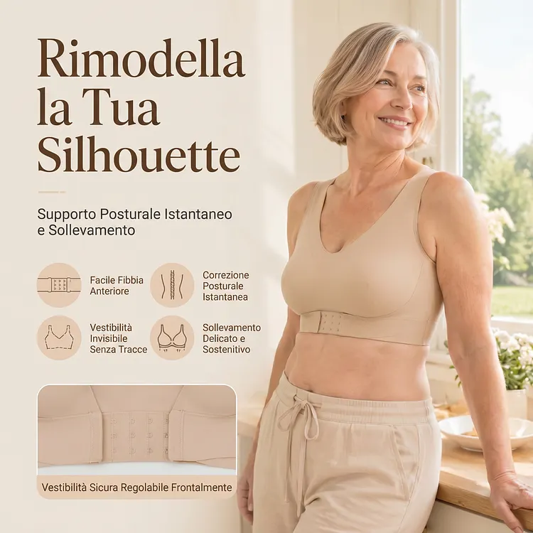 Reggiseno Push-Up Senza Cuciture da Donna con Effetto Correttivo Posturale