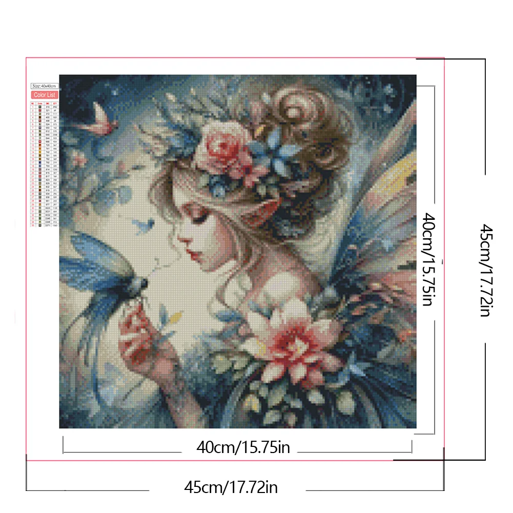 Diamond Painting - Full Square Drill - Butterfly Fairy(Canvas|45*45cm)