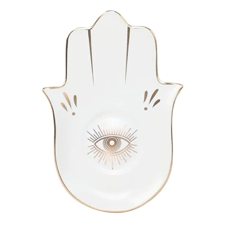 Olivenorma Hamsa Small Tray Evil Eye Jewelry Plate Coaster