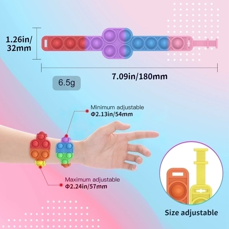 Cute Colorful Silicone Bubble Press Bracelet Decompression Fingertip Fun Toy