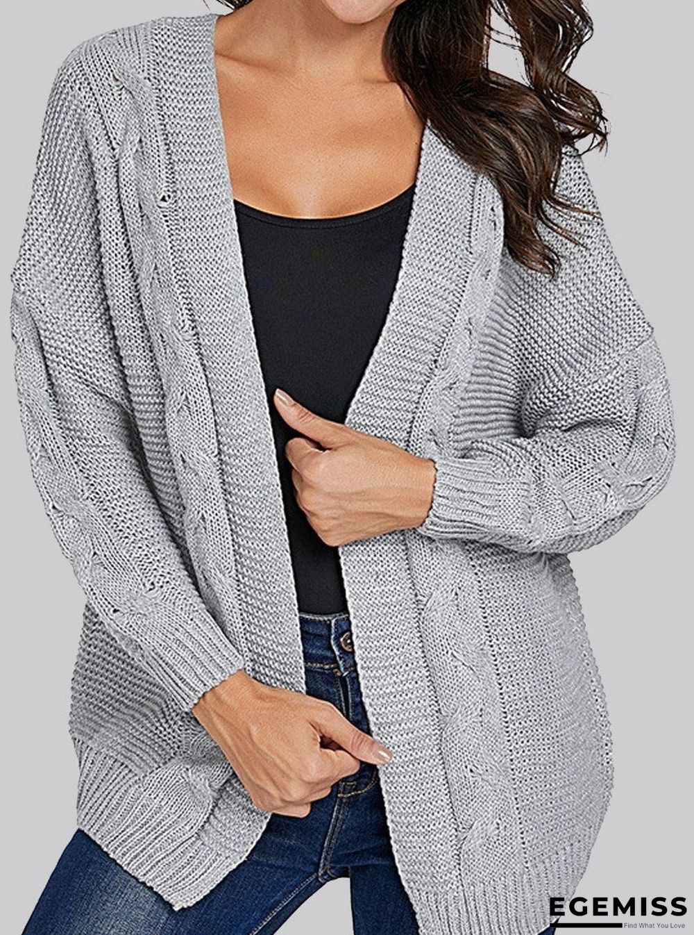 Casual Solid Color Long-Sleeved Cardigan | EGEMISS
