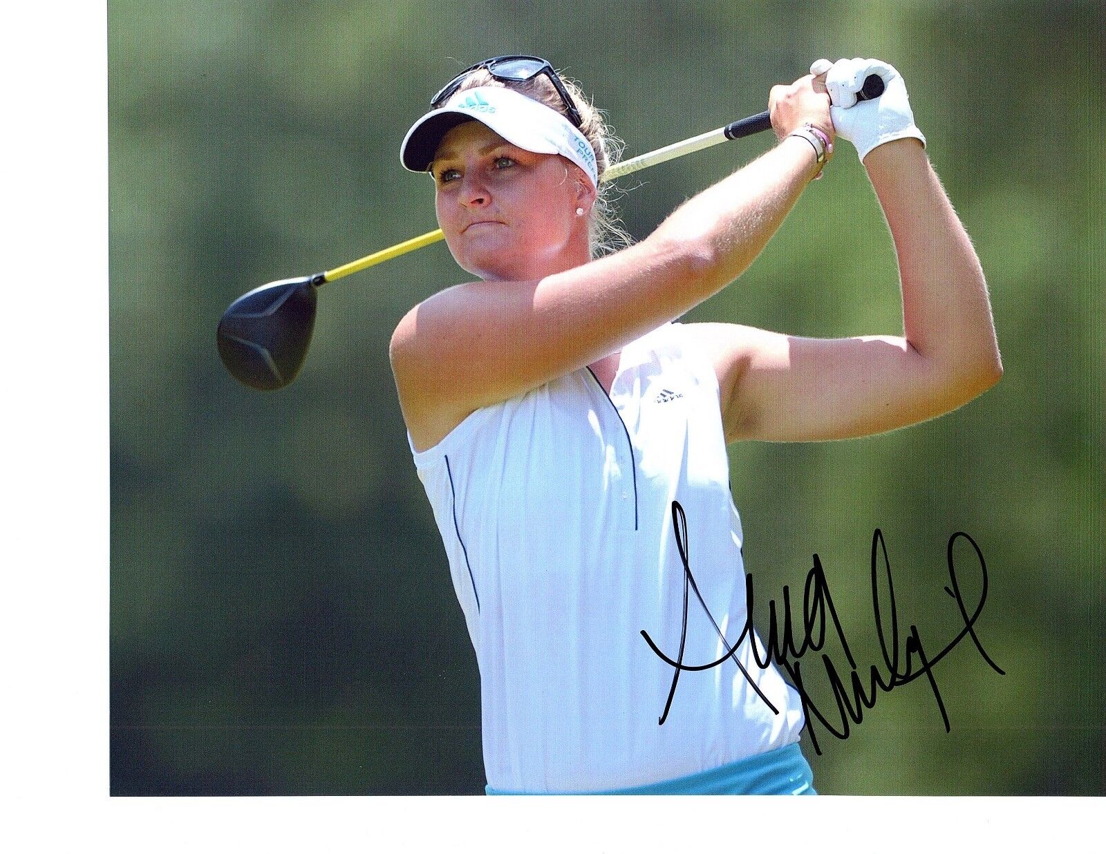 Anna Nordqvist LPGA star hand autographed 8x10 golf Photo Poster painting Sweden