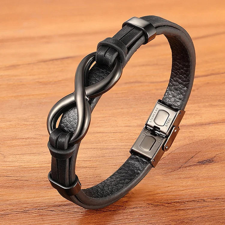  Infinite Loop Leather Bracelet