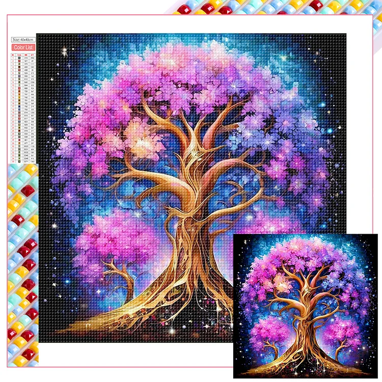 Purple Tree 40*40CM (Canvas) Full Square Drill Diamond Painting gbfke