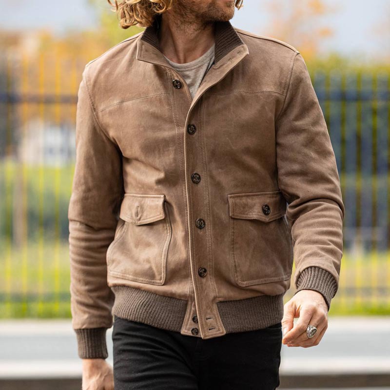 Winter Men's Slim Jacket Solid Color Fashion Lapel Coat