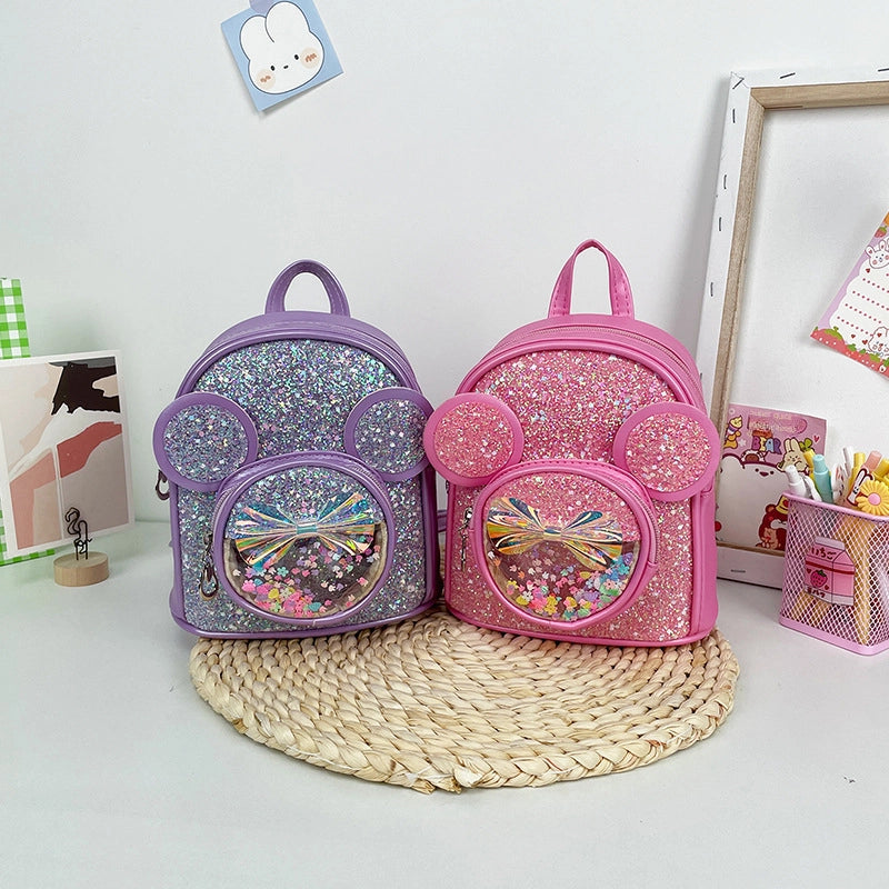 New Sequins Children’s Bag Cute Cartoon Princess Backpack Women’s Fashion Casual Stylish Kindergarten Back
