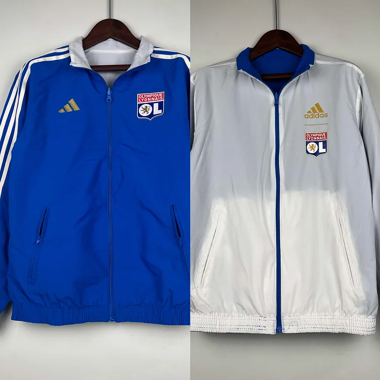 2023/2024 Lyon Reversible WindbreakerBlue-whiteSoccer Jersey 1:1 Thai Quality