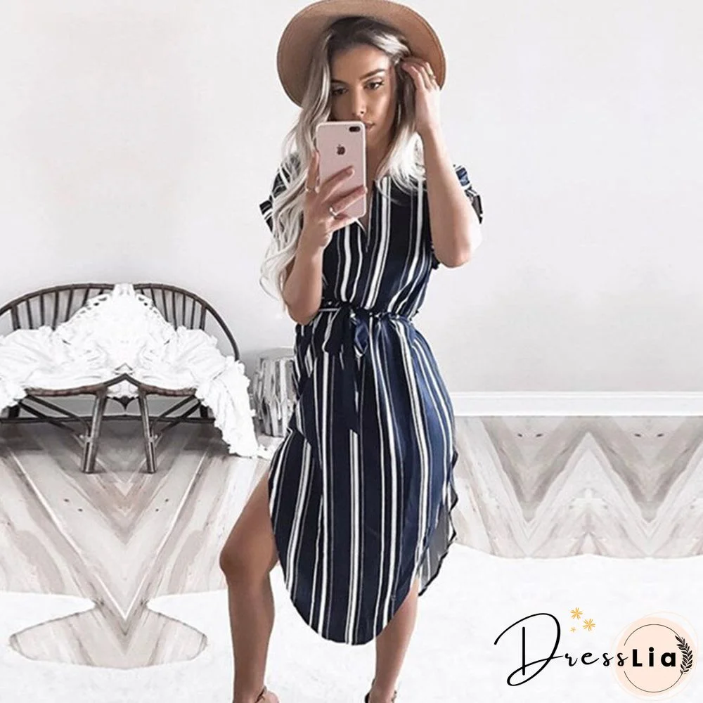 Striped Female Pencil Dress