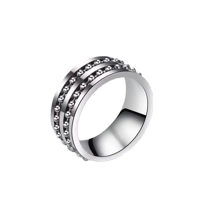 Vintage Style Classic Style Geometric Titanium Steel Polishing Men’s Rings Men Band Rings