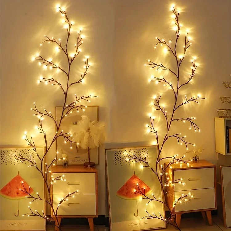 2 PACK Enchanted Willow Vine, Christmas Decorations Flexible DIY Vines with Lights, 144 LEDs Vines for Room Decor, 7.5FTt Willow Vine Lights for Wall Bedroom Living Room Home Decor (No Remote)
