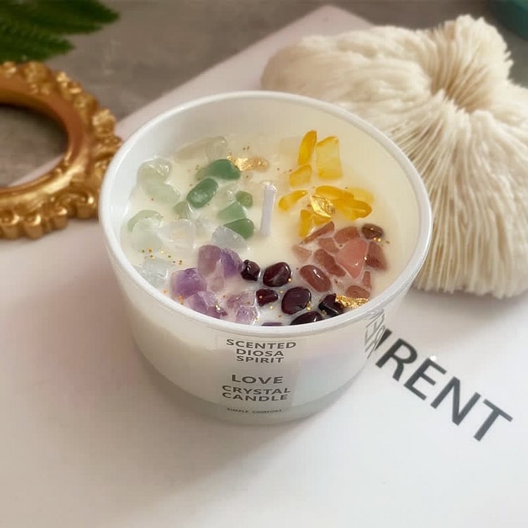 Garden Roses - Handmade Natural Crystal Aromatherapy Crystal  Candle-Color Crystal - Lily Rose