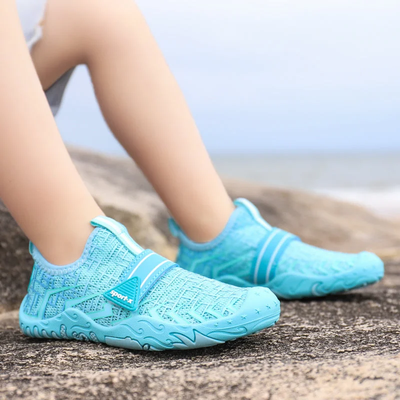 school supplies  Children Aqua Shoes Solid Color  Barefoot Water Beach Wading Child Summer Non-Slip Sport Swimming Watersport Beach Shoes Kids
