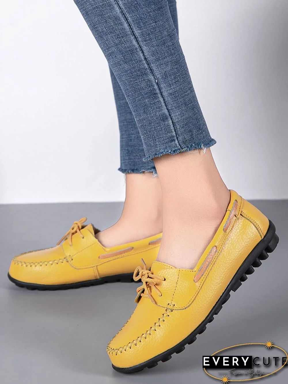 Retro Casual Simple Lace-up Flat Shoes