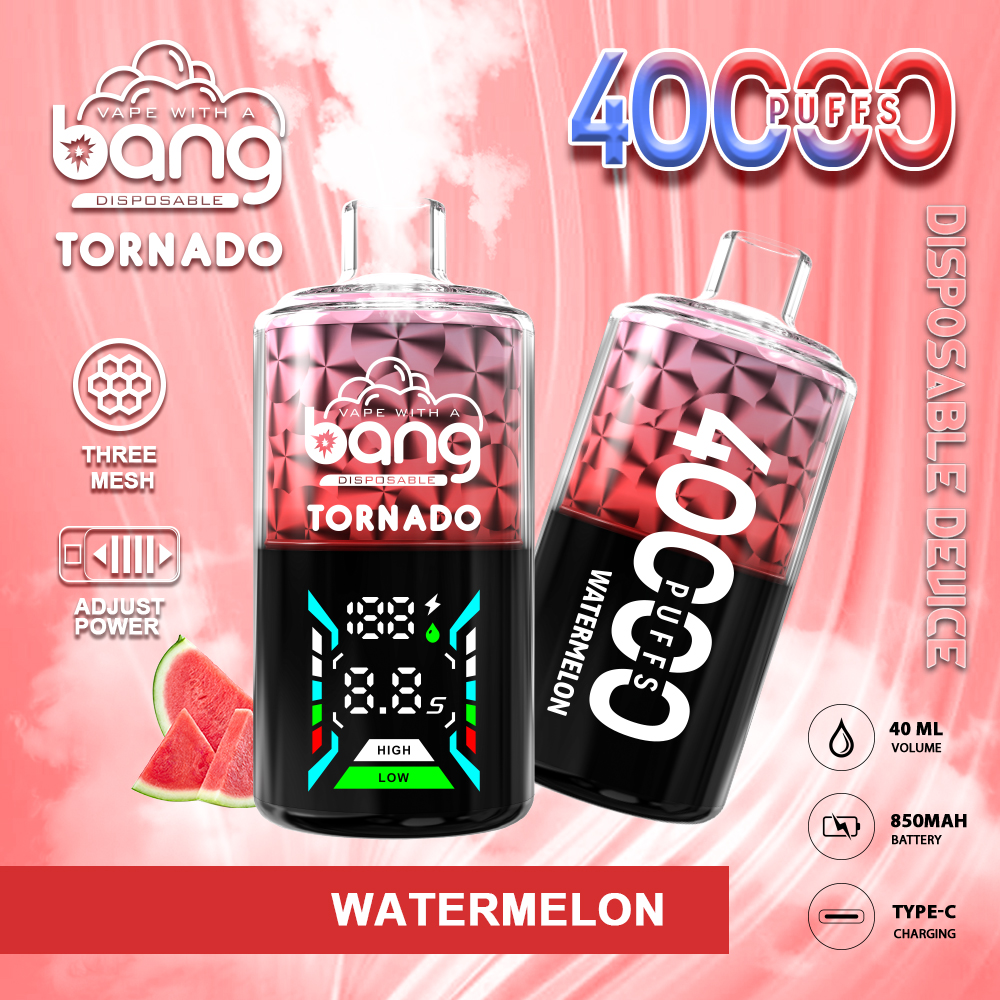 Bang Tornado 40000 40K Puffs Large Smoke LED Display Disposable Vape mysite fumotvapeshop
