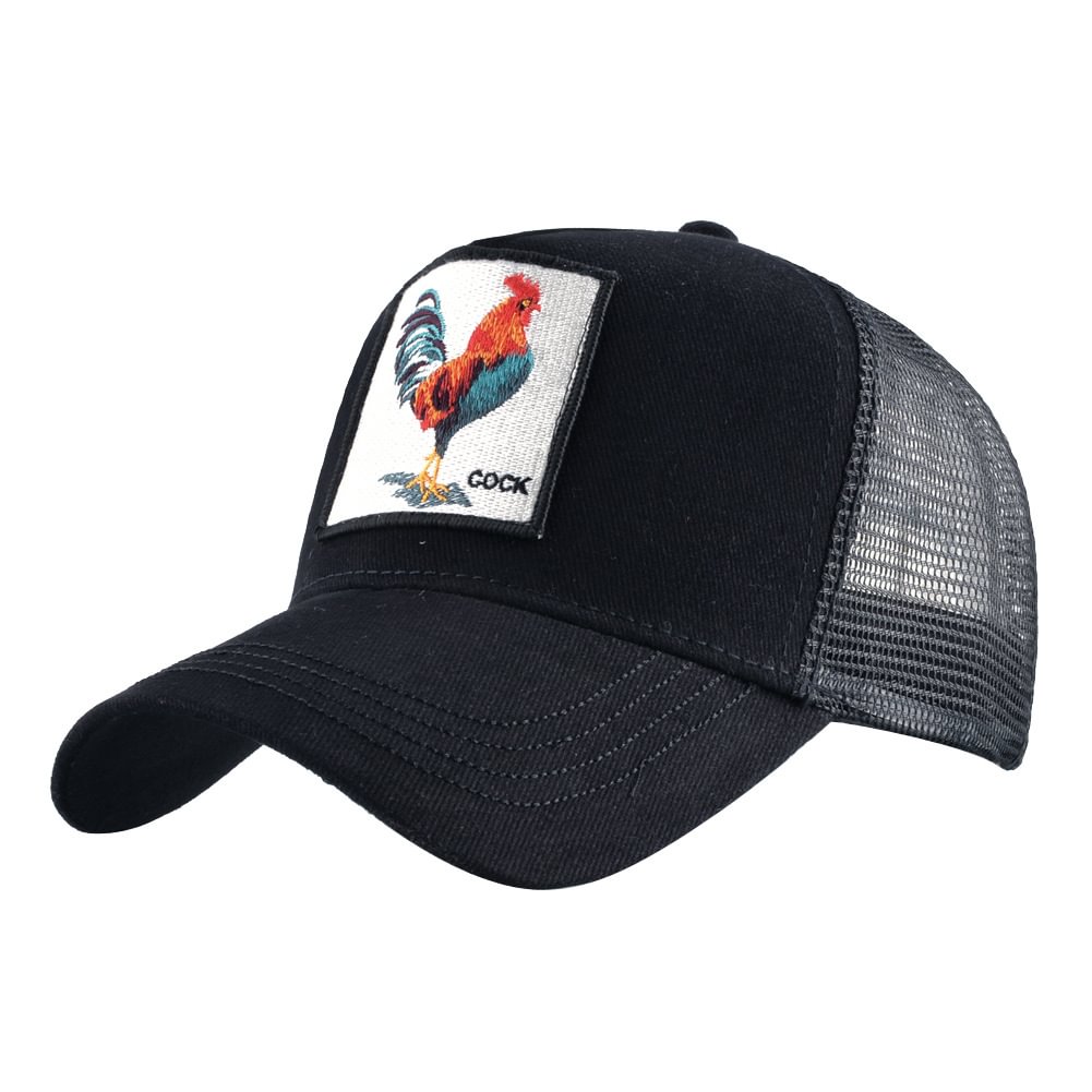 Outdoor Fun Rooster Embroidery Mesh Cap