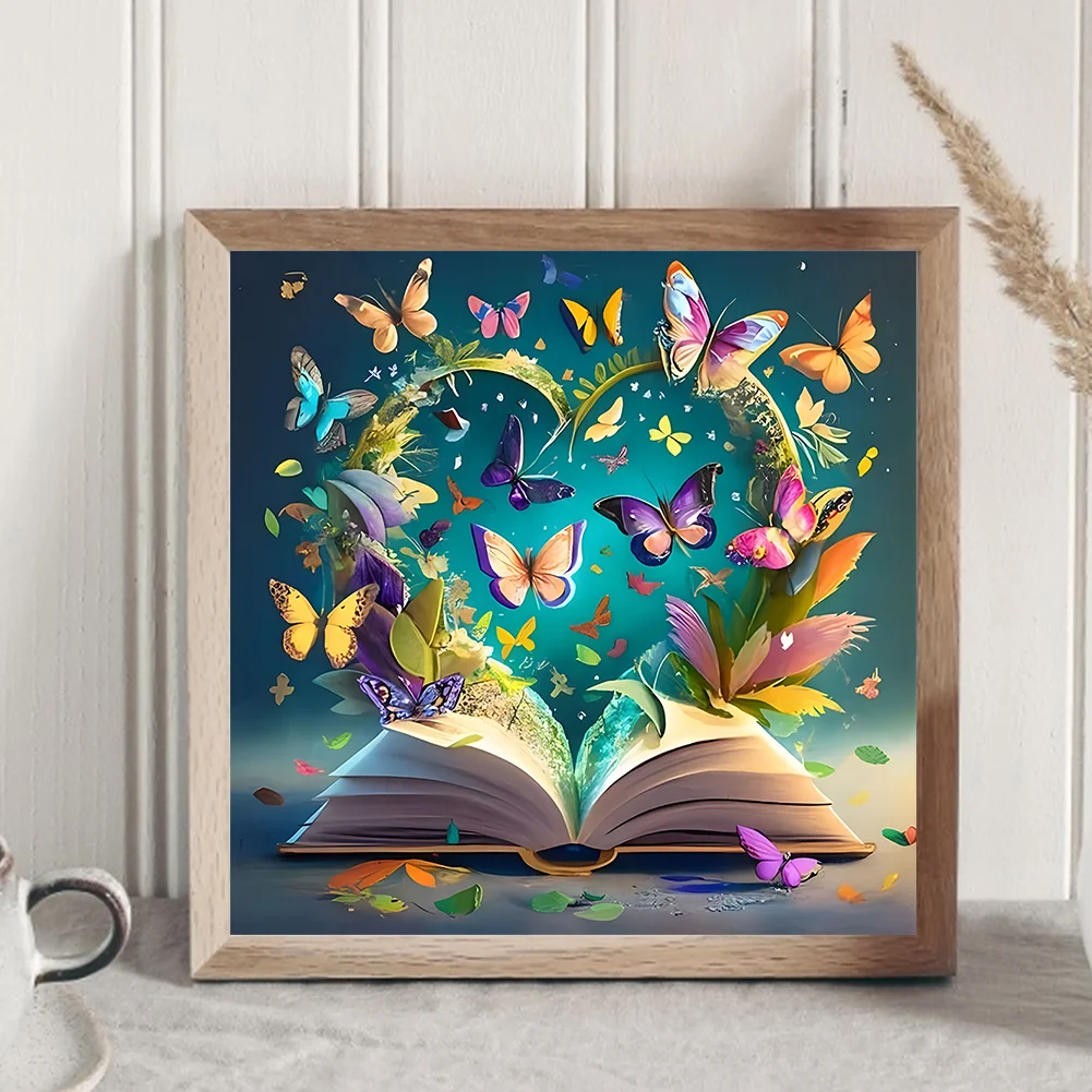 Diamond Painting - Full Round Drill - Butterfly Book(Canvas|30*30cm)