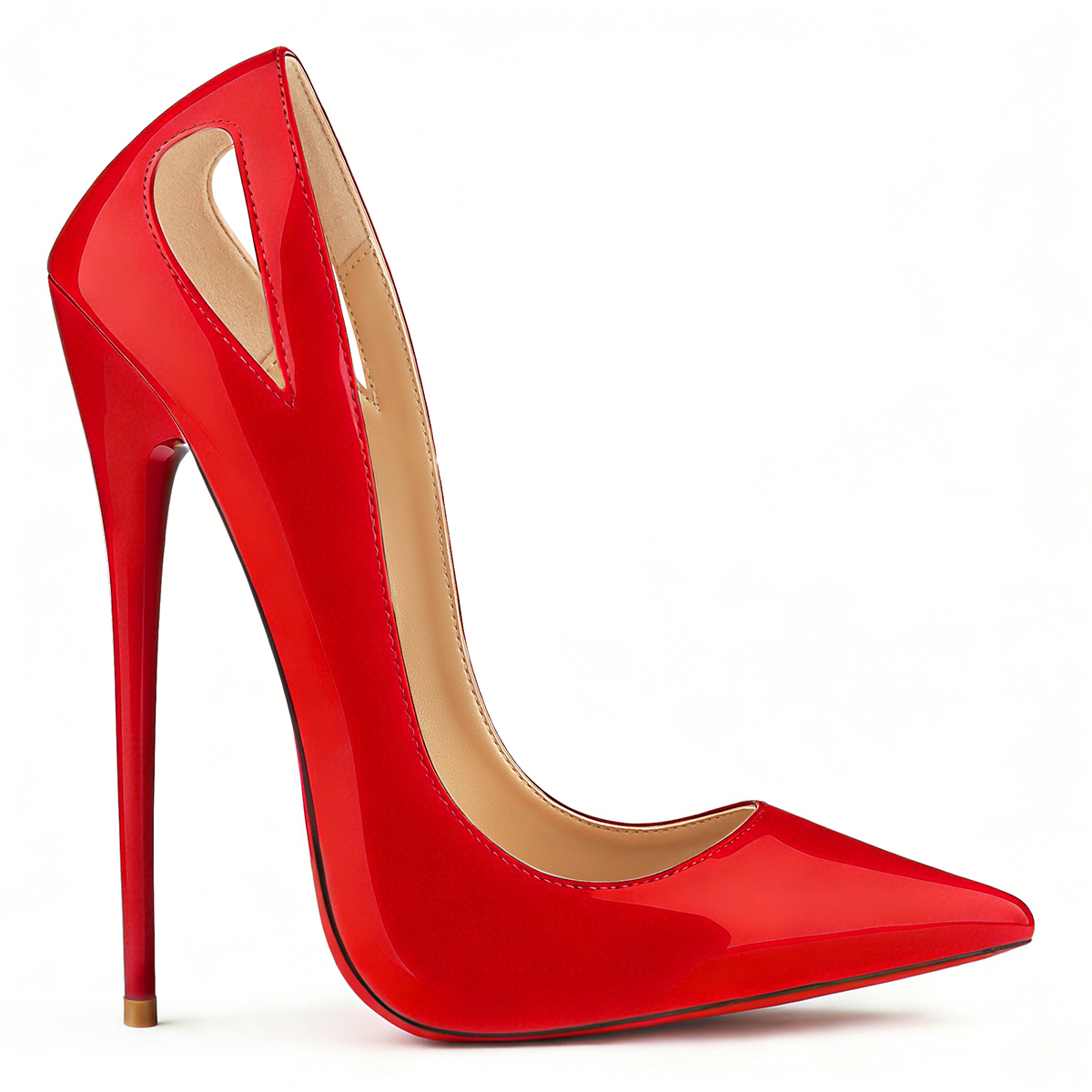160mm Sky-High High Heels Red Bottom Shoes Classic Pointed Stiletto Heels-MERUMOTE