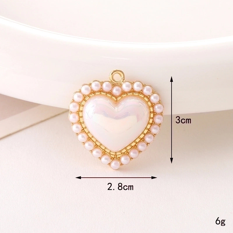 1 Piece 17*17mm 20*19mm 24*24mm Zinc Alloy Pearl Heart Shape Flower Bow Knot Pendant