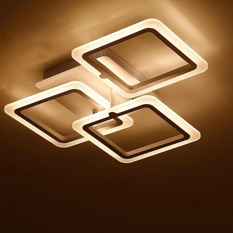 3 Square Shaped Modern LED Flush Mount Ceiling Light for Bedroom - Appledas