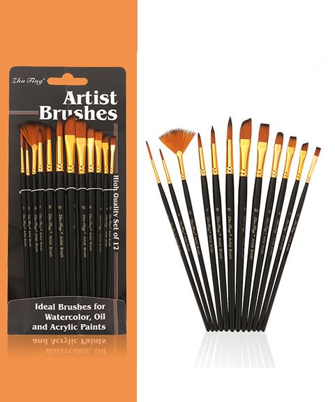 12 Pcs Premium Artist Paint Brush Set