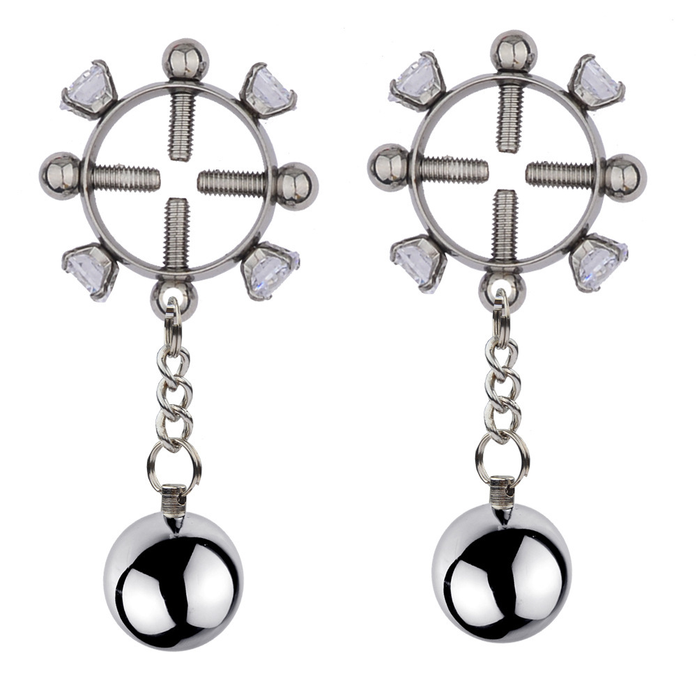 BDSM Diamond Cross Screw Nipple Clamps Nipple Clips