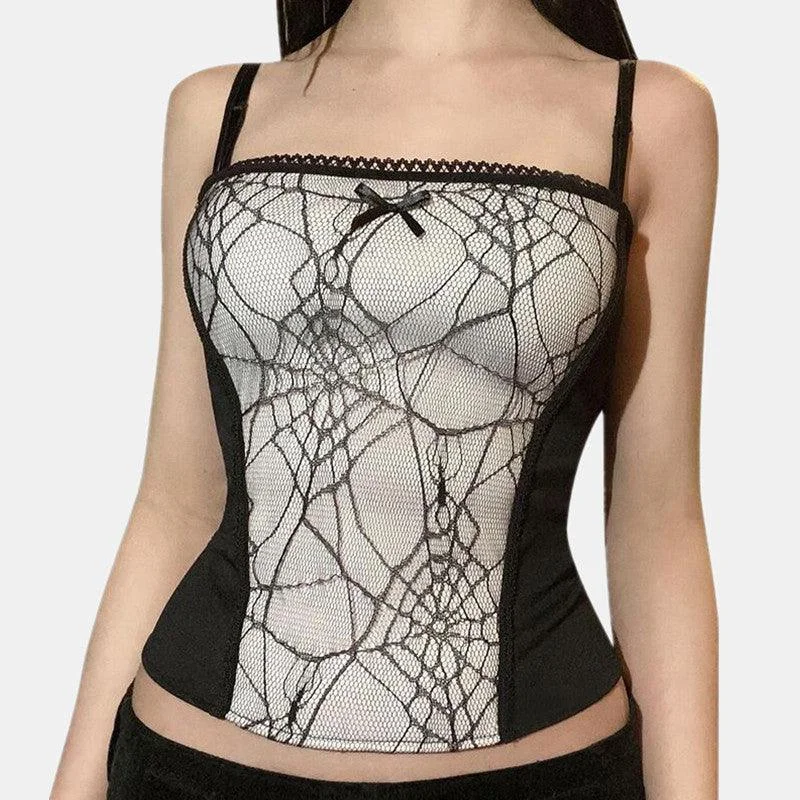 Gothic Cobweb Lace Top