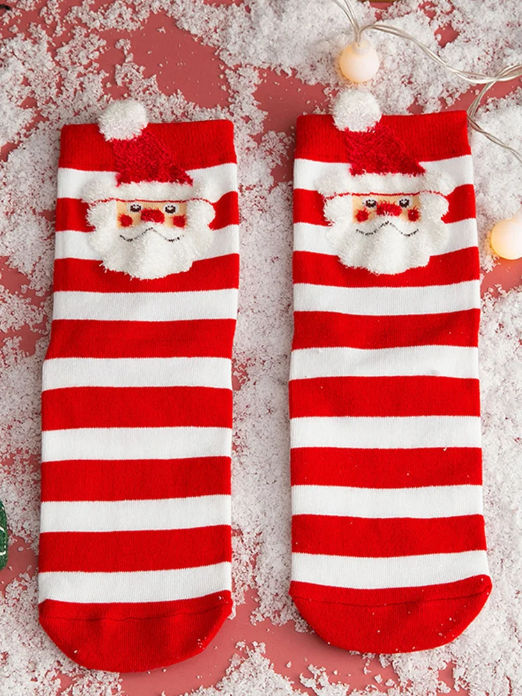 Cute 3D Cartoon Christmas Knittted Socks