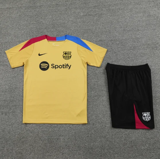 24/25 Barcelona Training Kit Short Sleeve Football Shirt Thai Quality