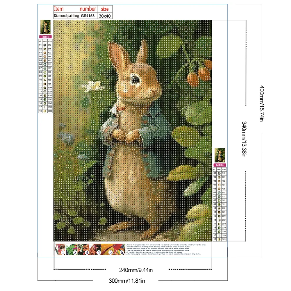 Diamond Painting - Full Round Drill - Easter Bunny(Canvas|30*40cm)