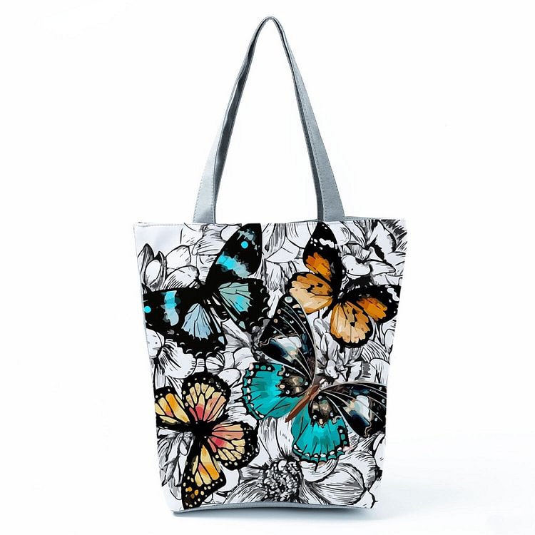 Butterfly Printed large-capacity one-shoulder handbag