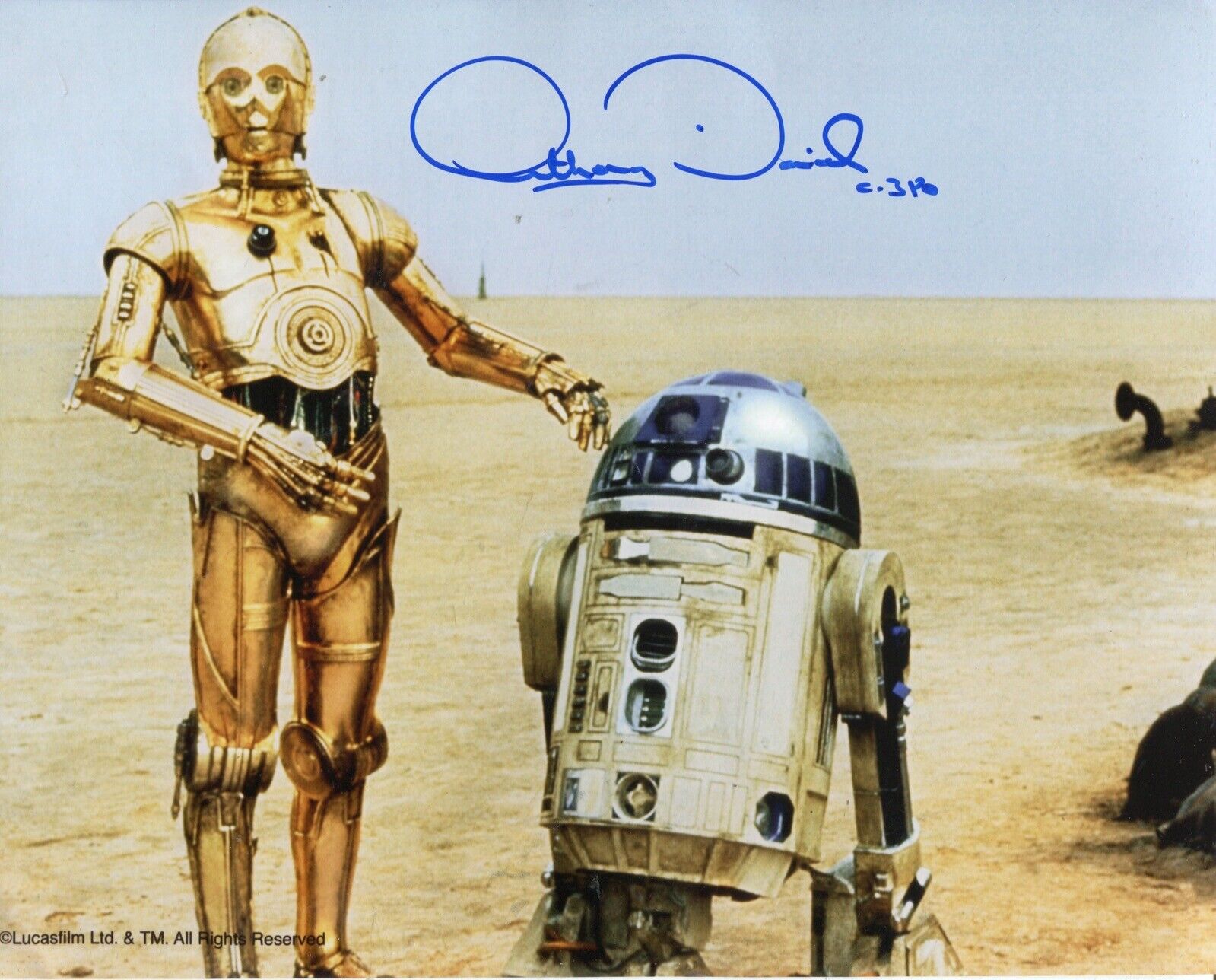 STAR WARS 8x10 movie Photo Poster painting signed by C-3PO actor Anthony Daniels - UACC DEALER