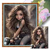 Girl-Full Embroidery 3 Strands 11CT Stamped Cross Stitch-40*50CM
