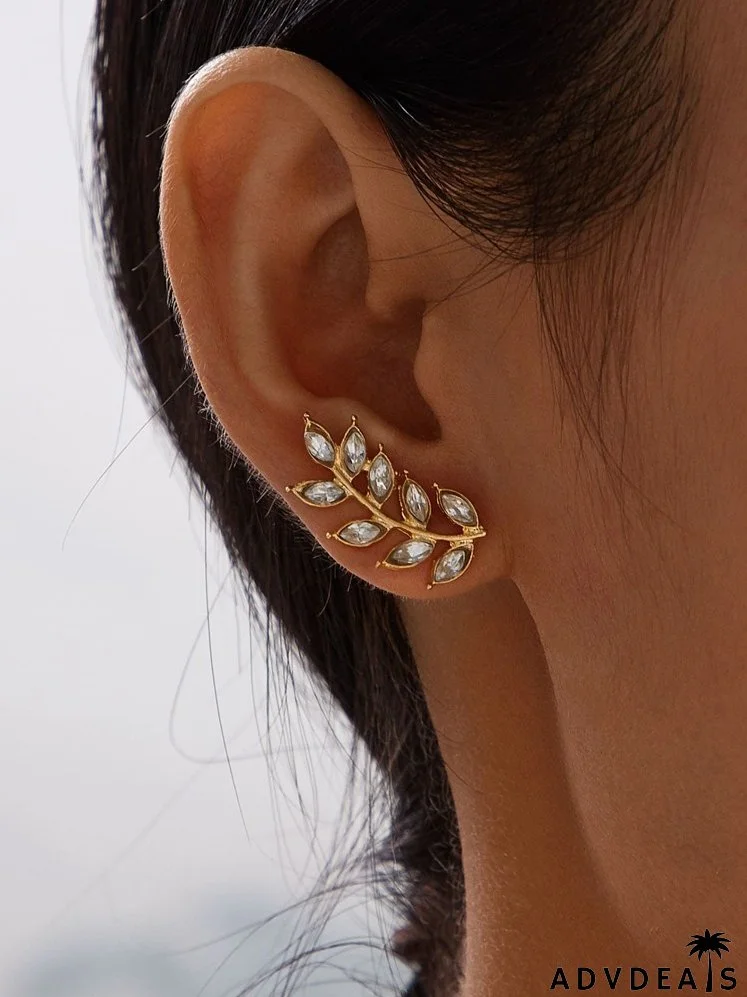 Rhinestone Decor Stud Earrings