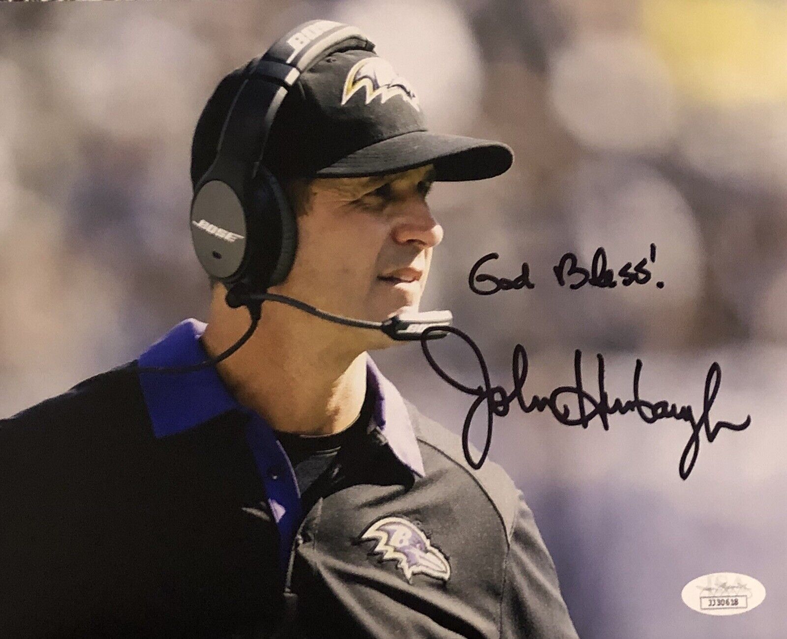 John Harbaugh Signed Autographed Baltimore Ravens 8x10 Photo Poster painting JSA