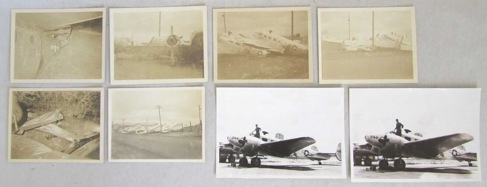 8 Original WWII Era Photo Poster paintings of Airplanes & Plane Crashes 311th Air Division RARE