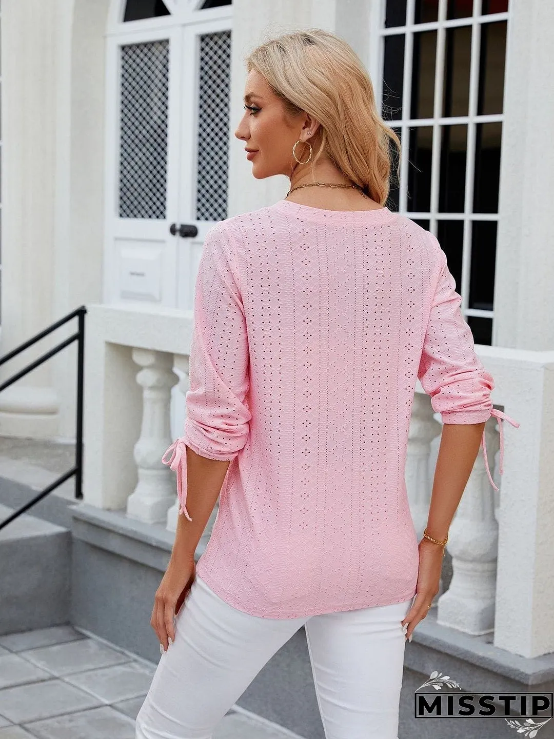 Short Sleeve Mock Neck T-Shirt with Side Slits