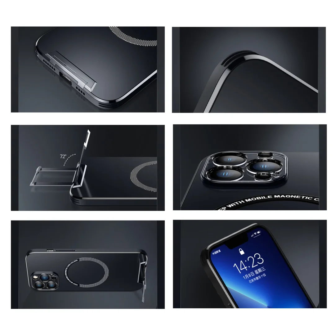 Suitable For iPhone 13/14 Series Magnetic Magsafe Invisible Holder Phone Case